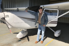 Ted Nyquist with his plane